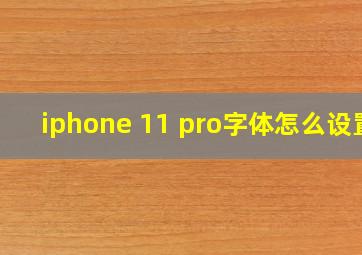 iphone 11 pro字体怎么设置